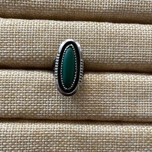 Vintage sterling ring with green stone